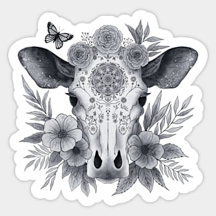 Cow with flowers mandala Sticker